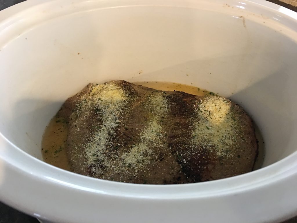 Crock Pot Shredded Flank Steak Pancakes and PushUps