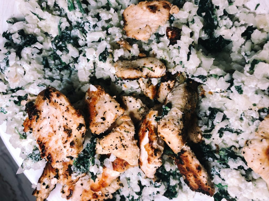 Cheesy Chicken Cauliflower Rice